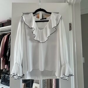 White Ruffled Blouse by Zara